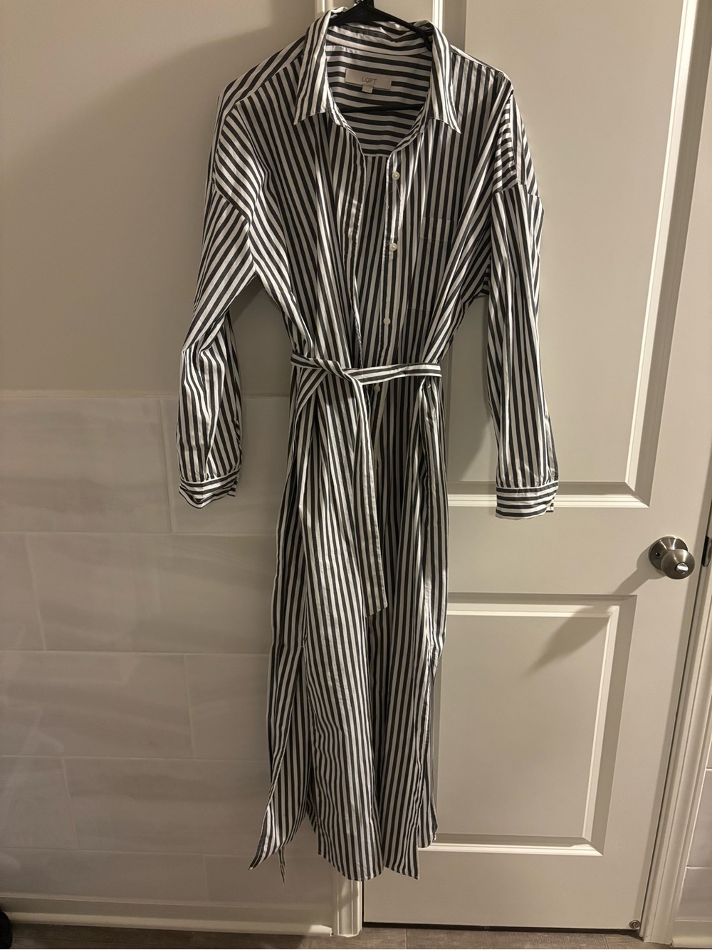 LOFT Striped Shirt Dress
